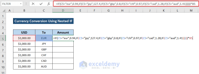 currency conversion in excel using vlookup