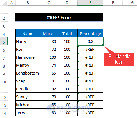 Solving #REF! Error to Fix Division Formula Not Working