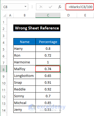 Incorrect Sheet Or Workbook Reference