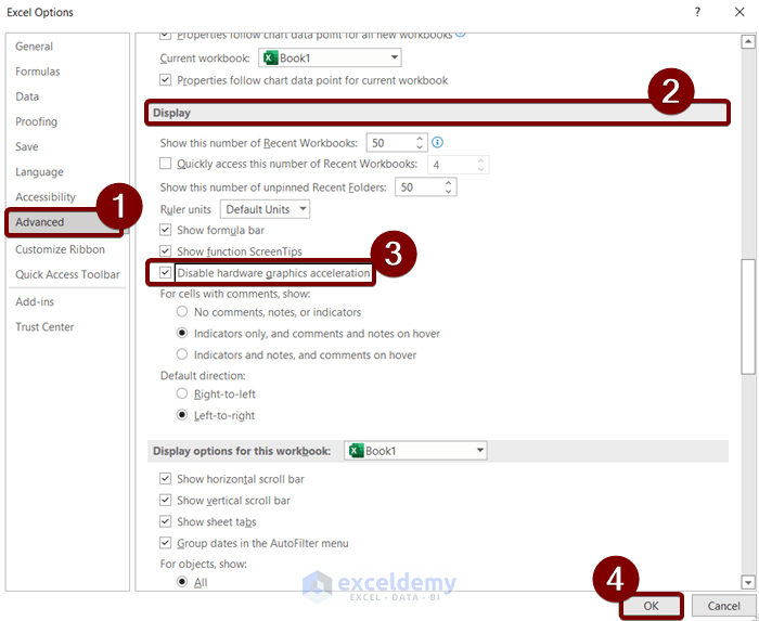 Disabling Hardware Graphics Acceleration to Fix Excel Cannot Open in Protected View