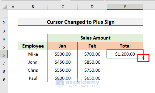 Use Cursor to Apply Changes in Excel Sheet