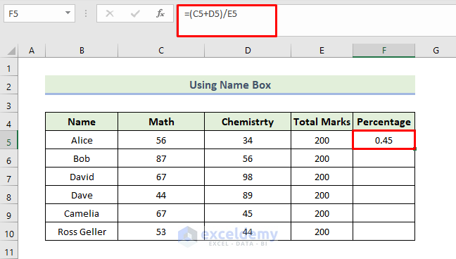 Fill Formula Down to Specific Row by Utilizing the Name Box