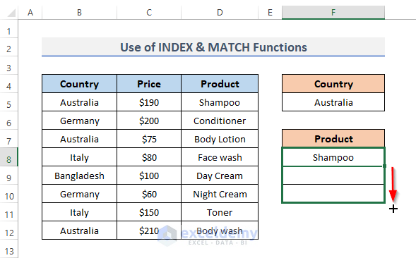 Step-by-Step Procedures of Excel INDEX MATCH to Return Multiple Values in One Cell