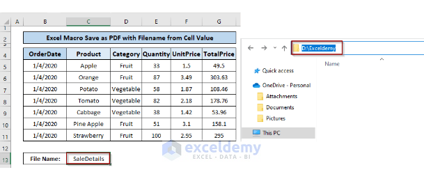 Excel Macro Save as PDF Filename from Cell Value