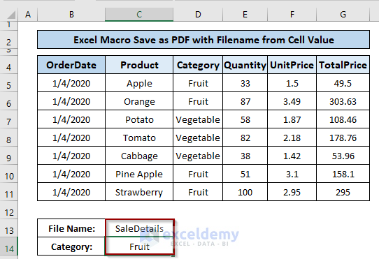 Excel Macro Save as PDF Filename from Cell Value