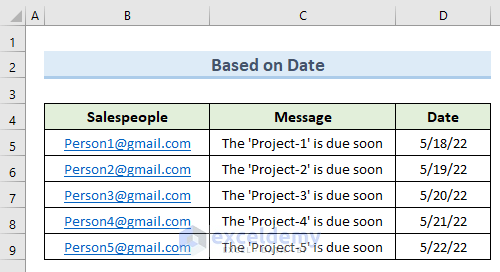 Automatically Sending Email Based on Due Date with VBA Macro