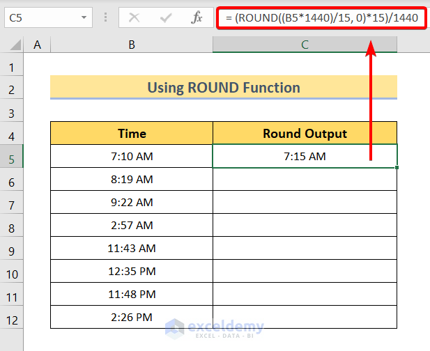 Using ROUND Function to Round Time to Nearest 15 Minutes