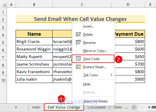 Using VBA to Send Email If a Cell Value Changes in Excel