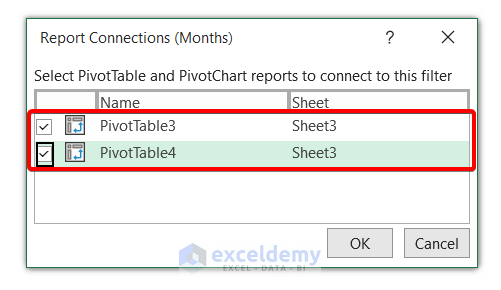 Connecting Slicer for Multiple Pivot Tables in Excel