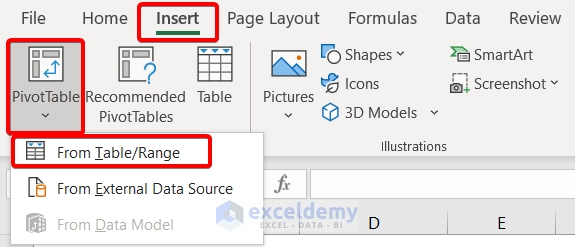 Inserting data from range o use Slicer for Multiple Pivot Tables in Excel