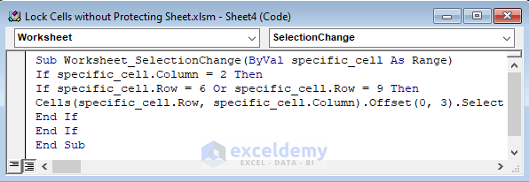 Lock Cells in Column or Row without Protecting Sheet with Excel VBA
