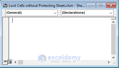 Apply VBA to Lock a Range of Cells without Protecting Sheet
