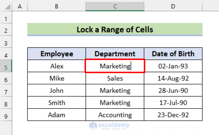 Excel VBA To Lock Cells Without Protecting Sheet 4 Ideal Examples 