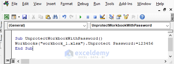 Excel VBA Unprotect Workbook with Password