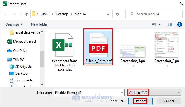 export data from fillable pdf to excel