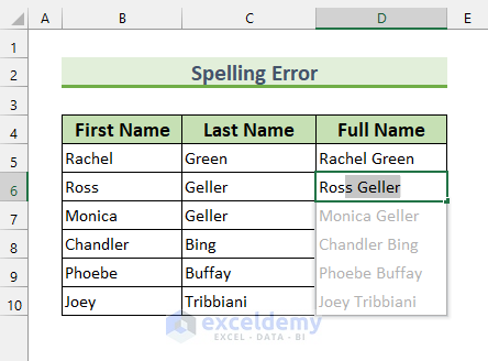 flash fill not working in excel