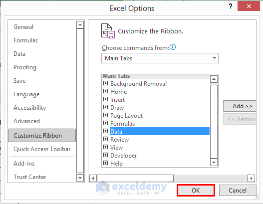 Close the Excel Options Window