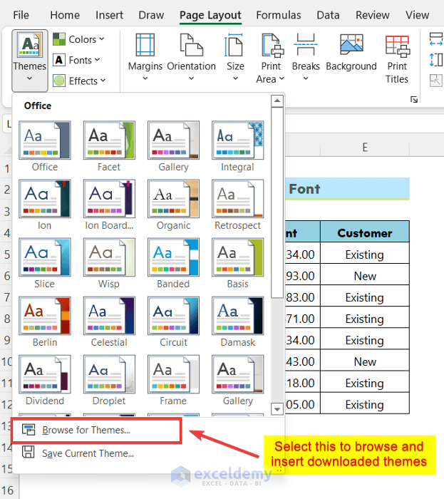 How to Apply a Theme to a Workbook in Excel