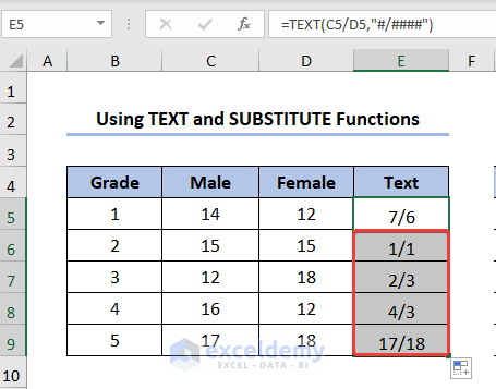 TEXT & Substitute function