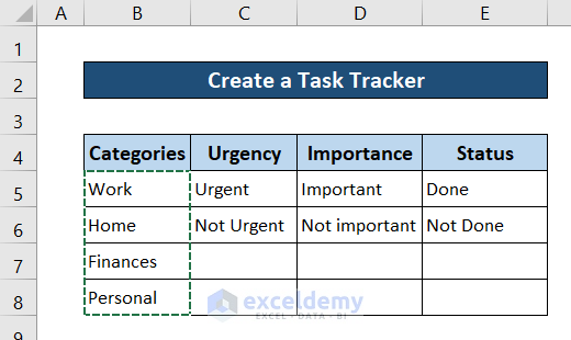 excel spreadsheet assignment tracker