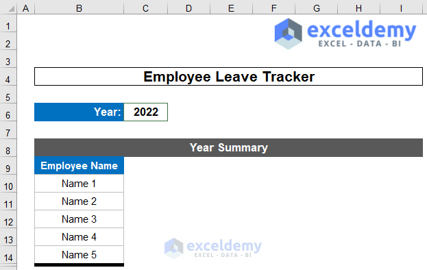 Creating Summary layout to Create Leave Tracker