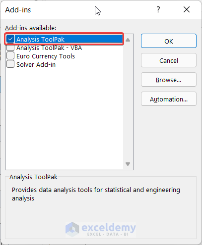 Use of Excel’s Built-in Data Analysis Feature to Do Correlation in Excel