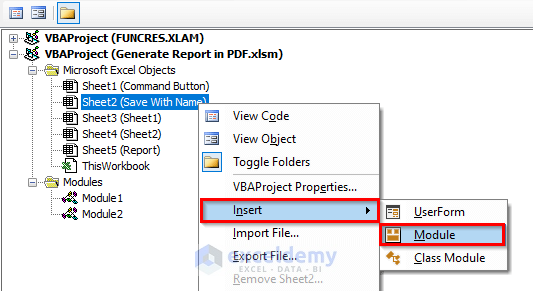 Create Report Using Excel VBA in PDF Format with Specific File Name