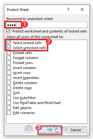 Protect Worksheet to Lock Column Width and Row Height