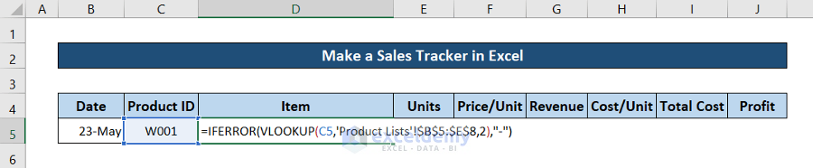 how to make a sales tracker in excel