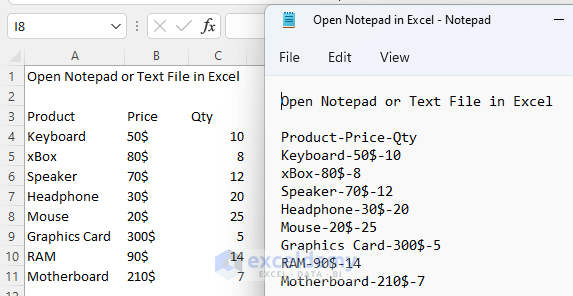 How to Open Notepad or Text File in Excel with Columns (3 Easy Methods)