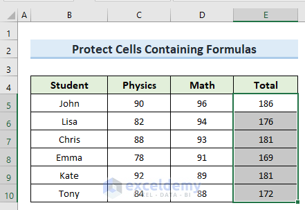 Protect Cells Containing Formulas in Excel