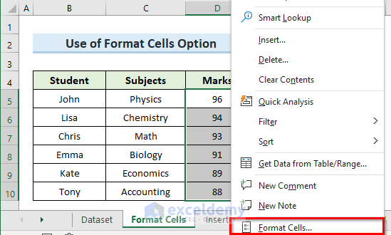Protect Specific Cells with Format Cells Option