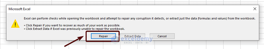how to recover corrupted excel file 
