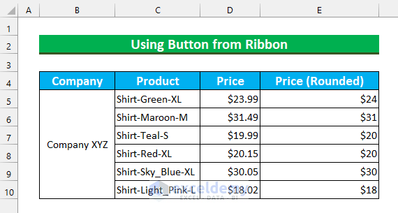 Button to Remove Decimals with Rounding