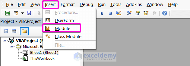 Insert a new module to Use VBA Code to Restore Ribbon