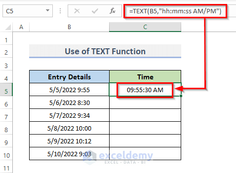7 Different Ways to Separate Time Using Formula in Excel