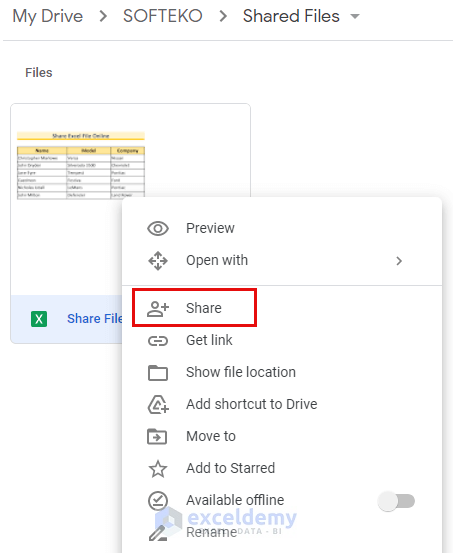 Google Drive Share: Share Excel File Online Using Cloud Drive & Enabling Track Changes