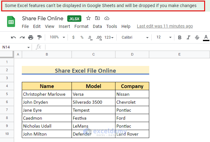 Google Sheets Warning: Share Excel File Online Using Cloud Drive & Enabling Track Changes