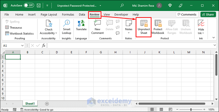 Unprotect Excel Sheet with Password