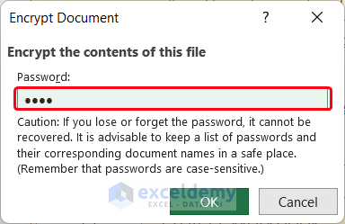 Encrypted Excel Workbook with Password from Excel’s Info Feature