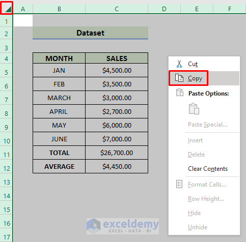 Unprotect Workbook by Copying the contents to a New Worksheet in Excel