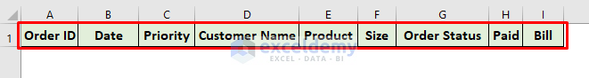 Keep Track of Customer Orders in Excel