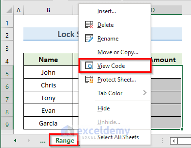 Insert Excel VBA for Specific Cell Range to Lock a Cell after Data Entry and Show Notification in Message Box