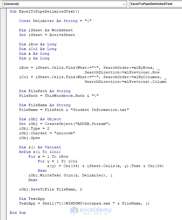 Macro To Convert Excel To Pipe Delimited Text File 3 Methods macro-to-convert-excel-to-pipe-delimited-text-file-3-methods