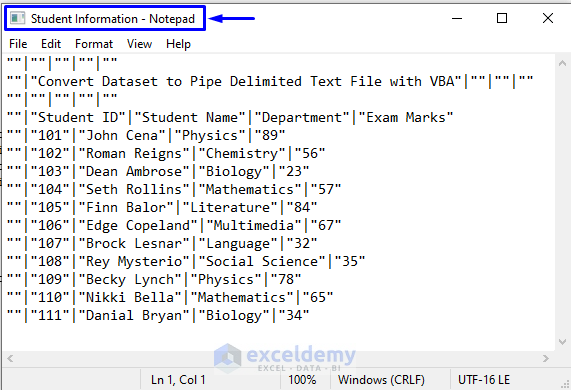 Result of Macro to Convert Excel to Pipe Delimited Text File