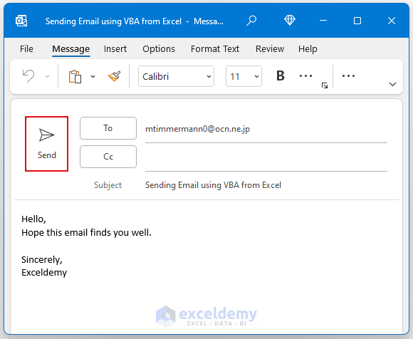 Use of Outlook Object Library to Send Email