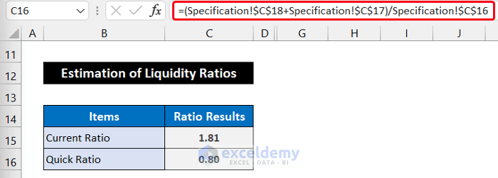 Determine Liquidity Ratios to Do Ratio Analysis in Excel Sheet Format 