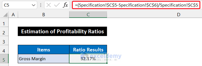 Calculate All Profitability Ratios to Ratio Analysis in Excel Sheet Format 