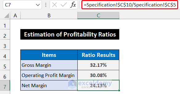 Calculate All Profitability Ratios to Ratio Analysis in Excel Sheet Format 