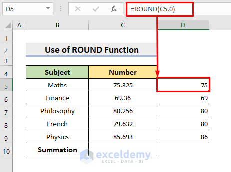 Apply ROUND Function to Make Summations Correct